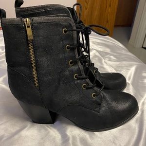 Lace up Boots with heels Size 10